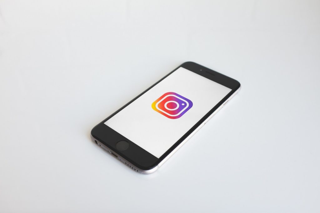 instagram logo on phone